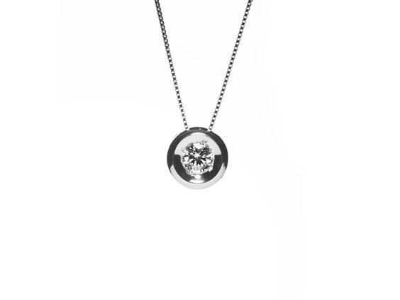 Necklace Promesse Woman in White Gold Diamante 0.06 Ct PPLO006 - PPLO006